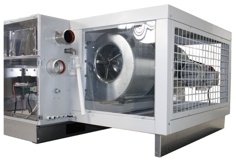 commercial gas fired suspended ducted warm air heaters; ducted suspended warm air heaters; hanging gas heater;