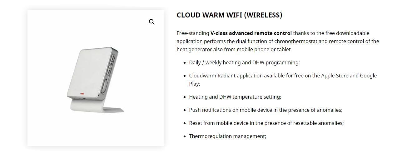 Cloud warm controller for R2C 24kW; LPG caravan cobi boiler