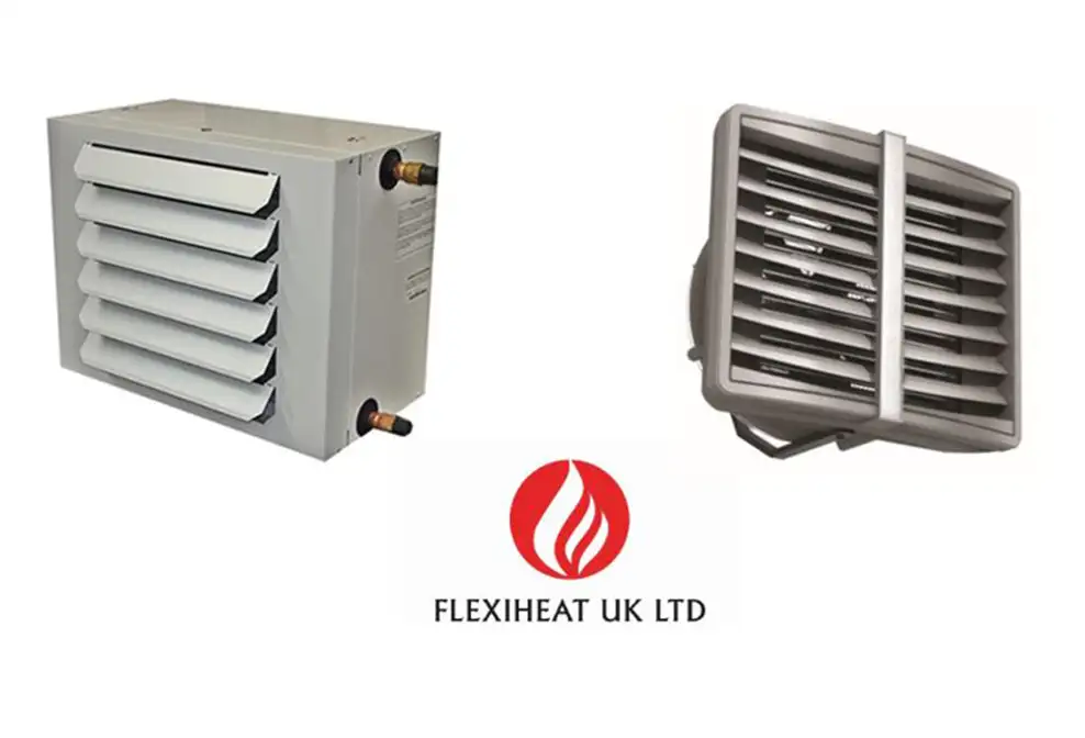 Industrial unit heaters water electric gas oil or steam powered from Flexiheat UK