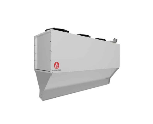 A gas fired air curtain heater for industrial and commercial doorways or openings from Flexiheat UK