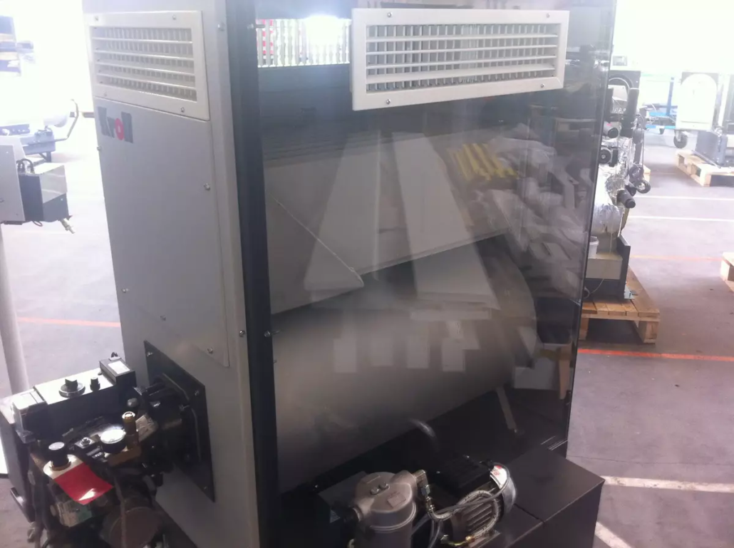 Internal picture of our Kroll waste oil heaters from Flexiheat UK