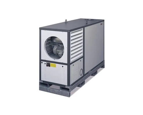 Larger output indirect oil fired or gas fired mobile heaters – which are indirect fired warm air heating systems for providing temporary or permanent heating to warehouses or warehousing with temperature control via thermostats from Flexiheat UK