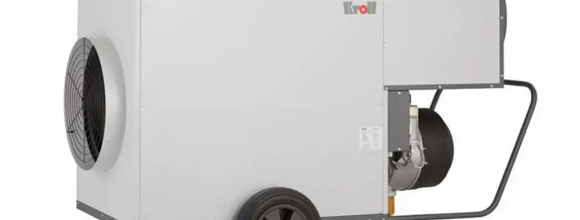 Diesel space heater warm air mobile high energy efficiency space heaters Flexiheat UK