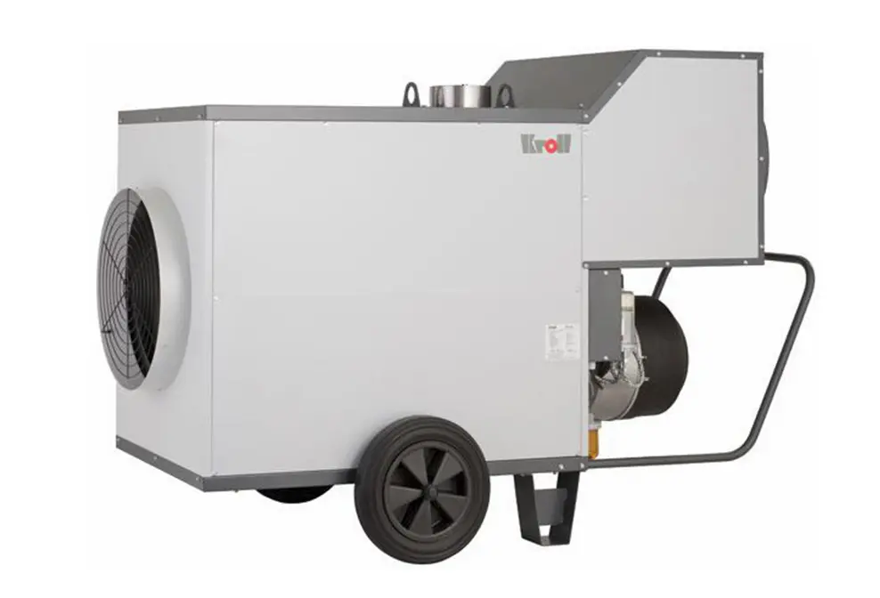 Diesel space heater warm air mobile high energy efficiency space heaters Flexiheat UK