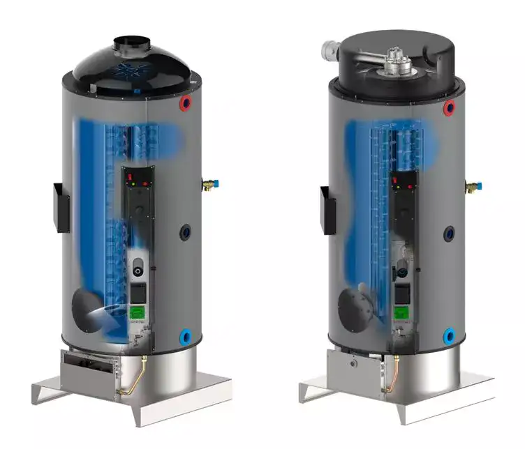 direct fired gas water heaters; industrial water heater; gas fired industrial hot water heater;