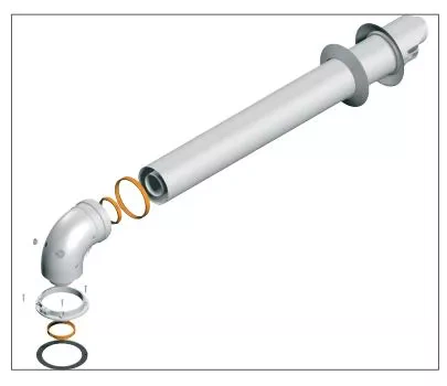 Horizontal flue kit co-axial room sealed for our boilers Flexiheat UK