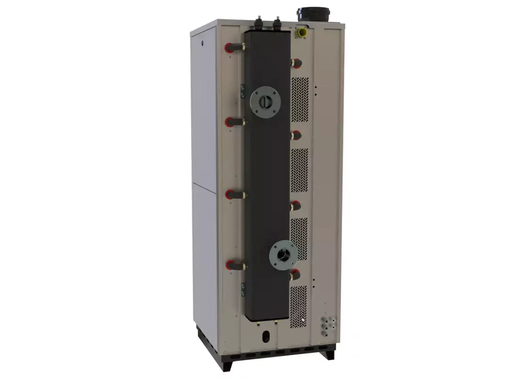 Rear picture of the hydraulic connections on our floor standing gas commercial condensing boilers Flexiheat UK