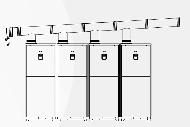 cascaded modular boilers with common flue header from Flexiheat UK