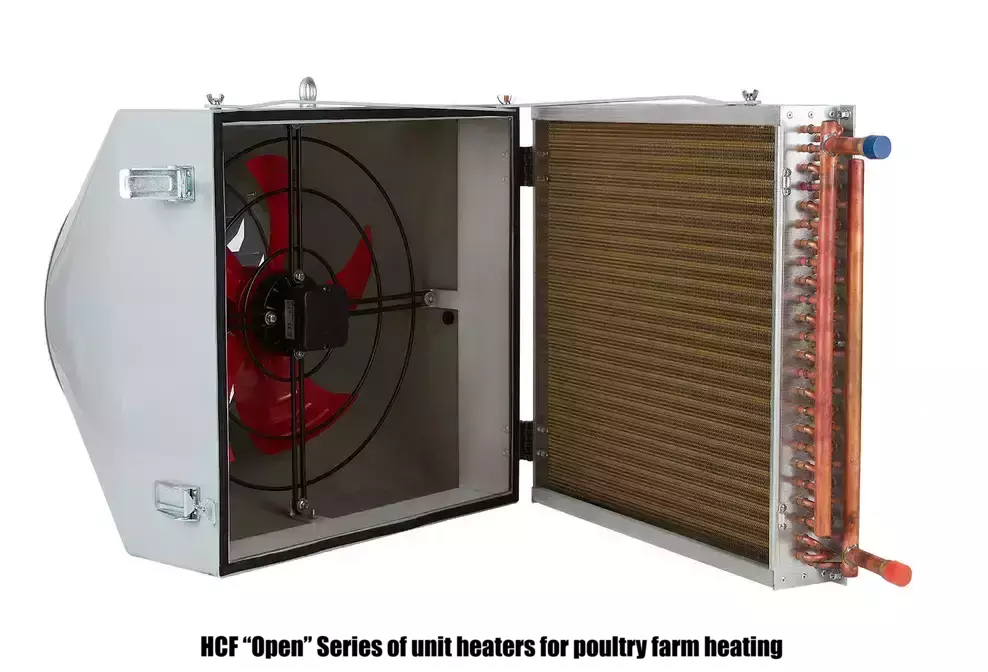 HCF “Open” Series of unit heaters for poultry farm heating