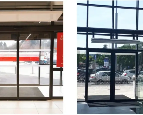 Commercial air curtains an energy efficient HVAC system to ensure indoor air quality for retails stores warehouses, restaurant or retail space and prevent contamination and ensure a climate controlled indoor air quality from Flexiheat UK