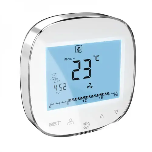 HMI EC Controller for our EC fan air curtains which can adjust fan speed with temperature control and can be connected to a BMS system.