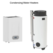 Condensing water heaters with high efficiency domestic hot water heating with storage or condensing tankless water heater options from Flexiheat UK