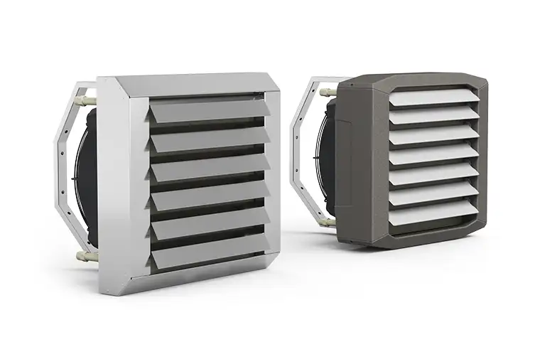 Leo HD water fed unit heaters for corrosive environments from Flexiheat UK