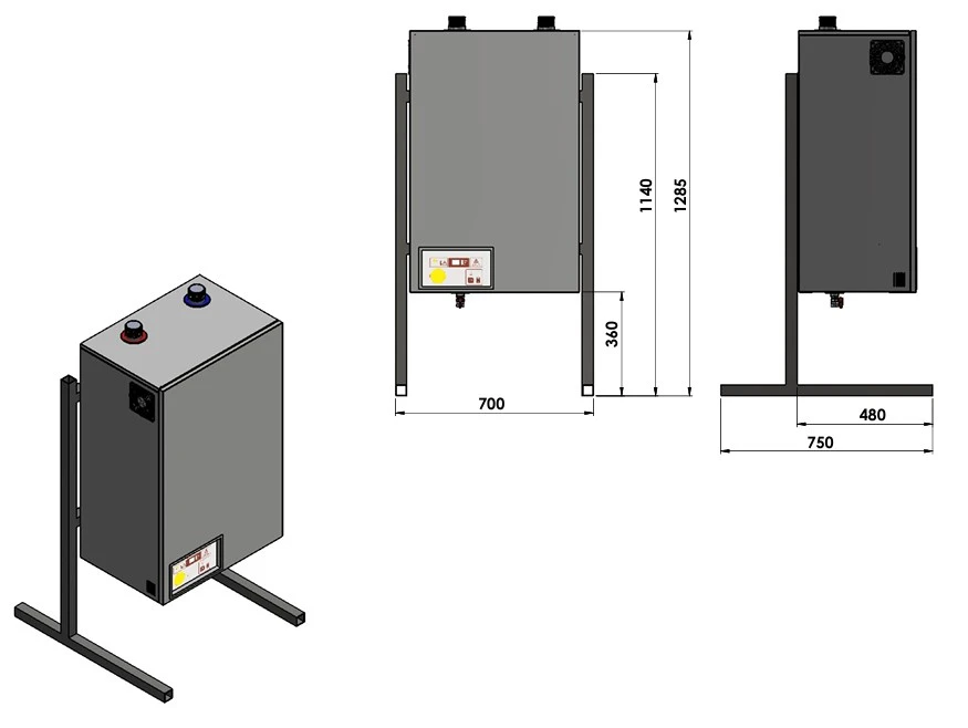 Floor mounting kit for our commercial wall hung electric boilers Flexiheat UK