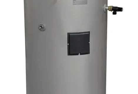 120 Litre direct unvented cylinder in highly corrosion resistant duplex stainless steel with 2 x 3kW immersion heaters for mains pressure hot water
