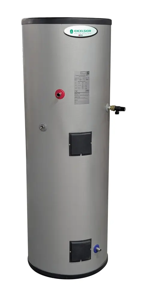 120 Litre direct unvented cylinder in highly corrosion resistant duplex stainless steel with 2 x 3kW immersion heaters for mains pressure hot water