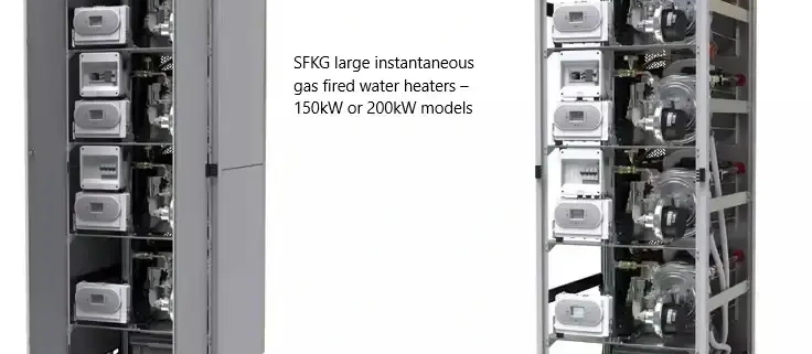 Industrial gas water heaters in natural gas or LPG propane from Flexiheat UK
