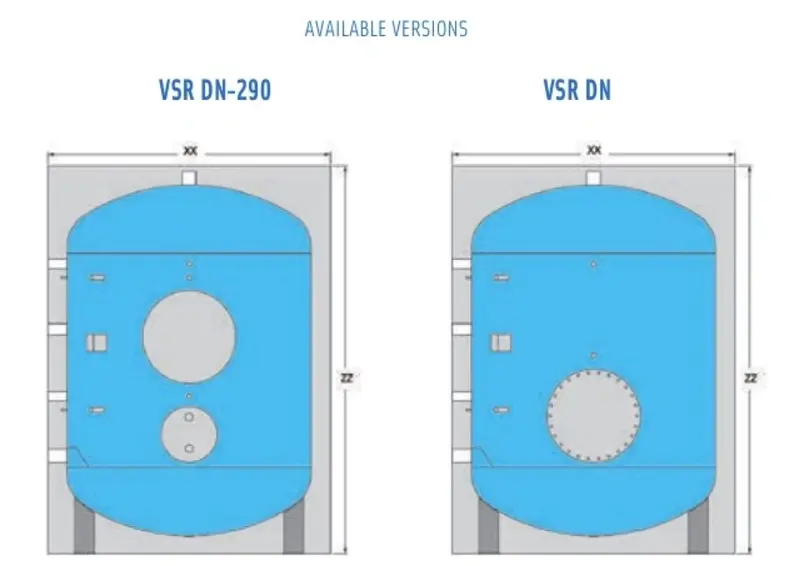 Low height commercial and industrial domestic hot water storage vessels or tanks from 2000 to 5000 Litres from Flexiheat UK