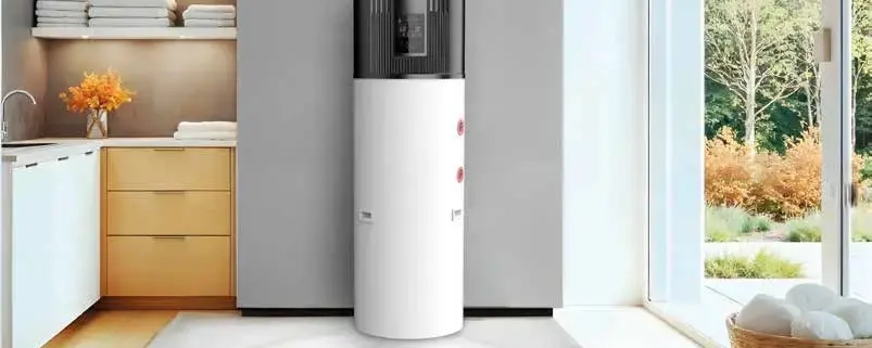 Air source heat pump water heaters from Flexiheat UK, these heat pump water heaters use R290 refrigerant to achieve a high efficiency COP of above 3 and are available in 100, 200 or 300 litre models