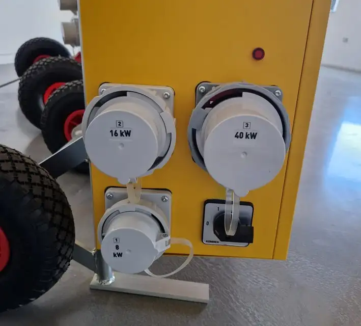 40kw electric portable boiler electrical connection detail from Flexiheat UK