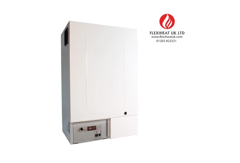 commercial electric hot water boilers from 28kw to 96kw outputs for diverse heating demands and domestic hot water needs from Flexiheat UK. Our commercial electric boilers meets all safety standards for reliable high efficiency heating.