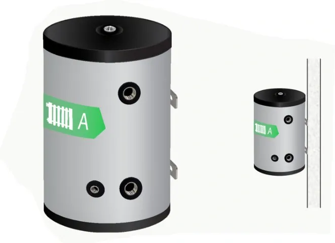 Wall mounted or floor standing 50l buffer vessel or tank from Flexiheat UK