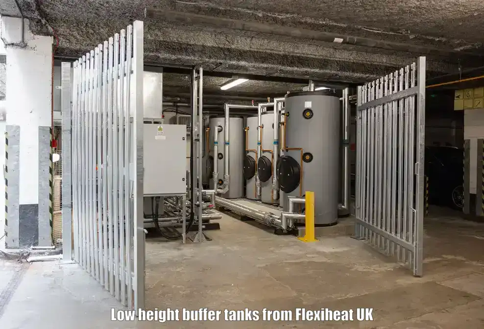 Low height buffer tanks or vessels from 2,000 to 5,000 litres for heating or chilled water services from Flexiheat UK